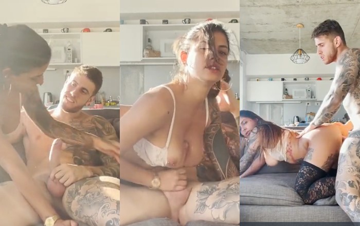 fitness couple from insta fucking on the Couch